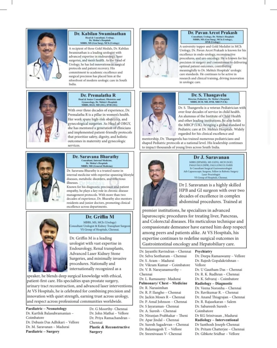 Outlook Best Doctors profile — Dr. J. Saravanan